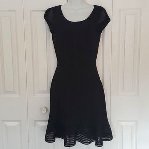 Diane Von Furstenberg | Black Bodycon Dress with  Lace Accents Sz S